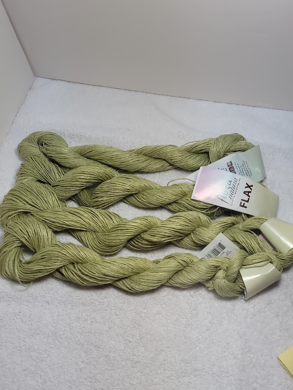 Fibra Natura Flax Linen Yarn 4 Hanks In Wild Lime -NWT
